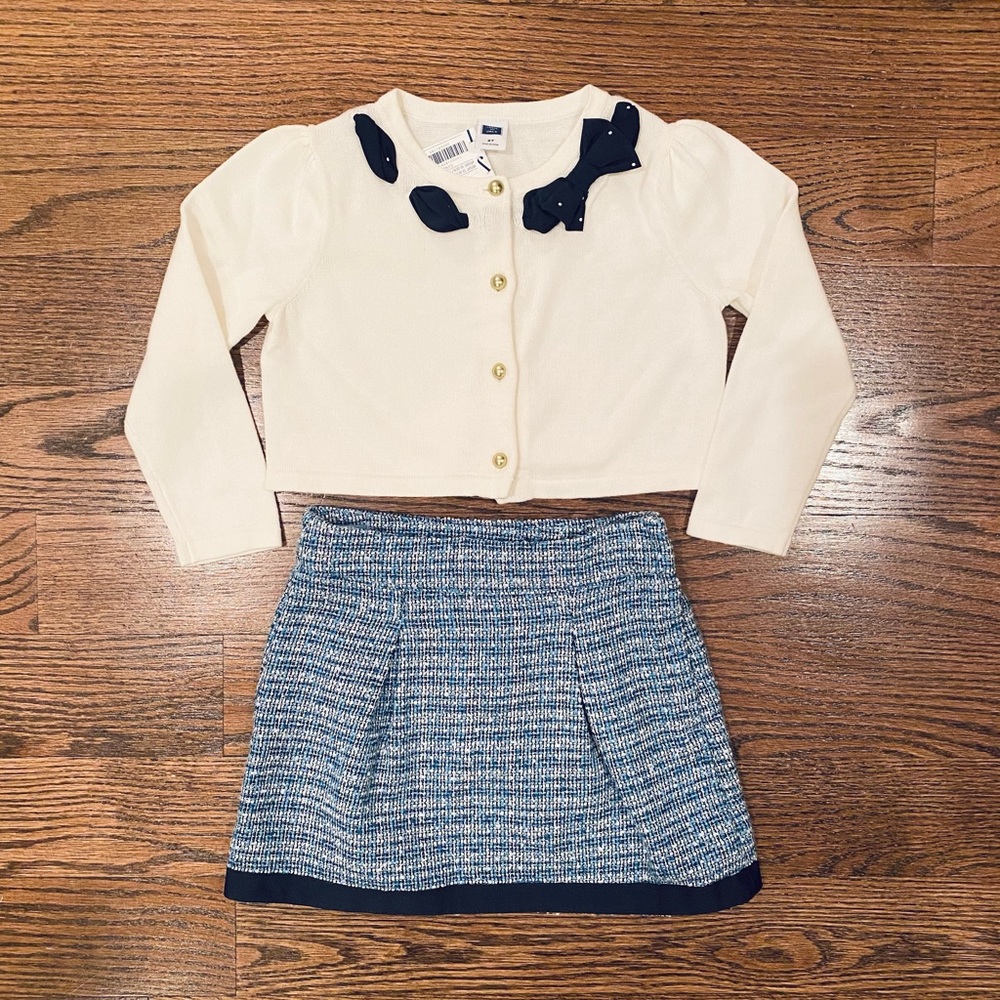 NWT Janie and Jack Cardigan and Tweed Skirt